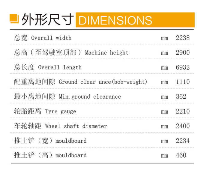 沃爾華DLS100-9A 9.7噸輪式液壓挖掘機外形尺寸