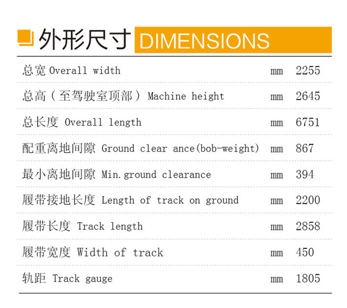 沃爾華DLS100-9B 9噸履帶式液壓挖掘機(jī)外形尺寸