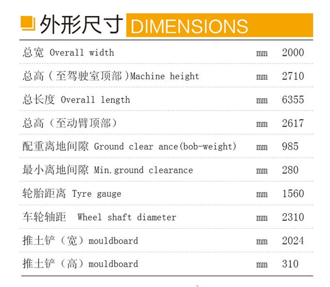 沃爾華DLS880-9A 7.2噸輪式液壓挖掘機(jī)外形尺寸