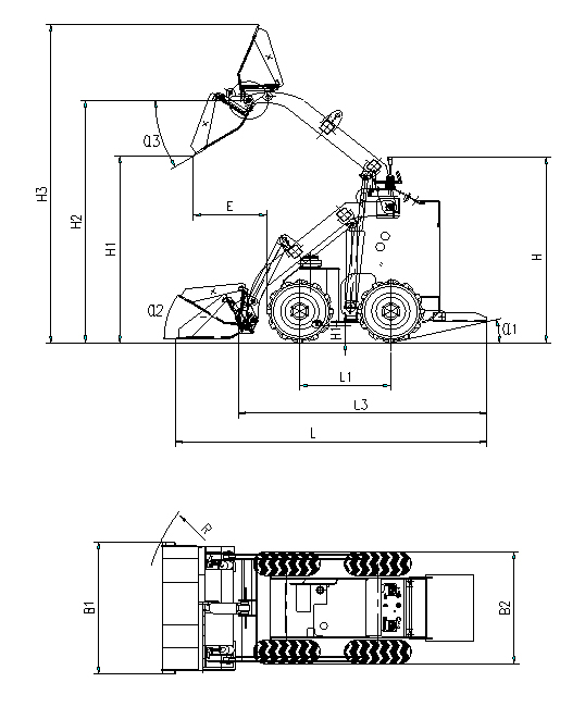 小型滑移裝載機GN280的技術參數(shù)