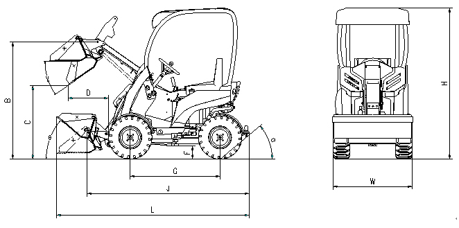 小型裝載機(jī)GN200的技術(shù)參數(shù)